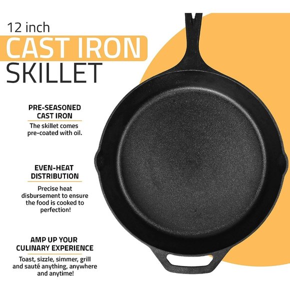 12 Inch Black Nonstick Saute Frying Pan - Picture 4 of 8